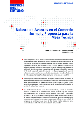 Balance de avances en el comercio informal y propuesta para la mesa técnica